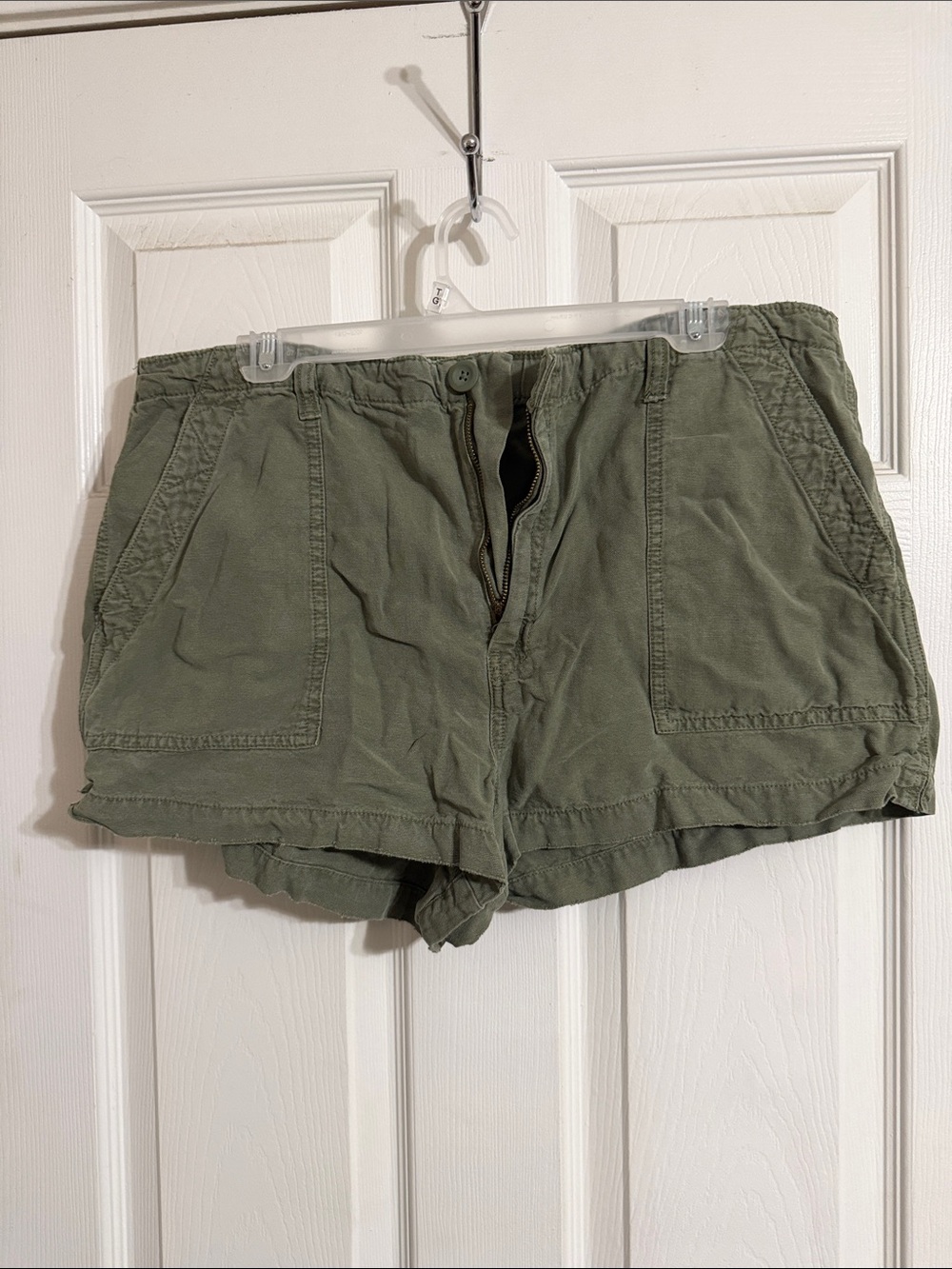 aerie Olive Green High-Rise Utility Shorts